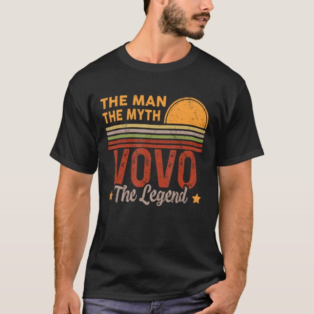 Mens Vovo Der Mensch Mythos Legende Retro Großvate T-Shirt (Vorderseite)