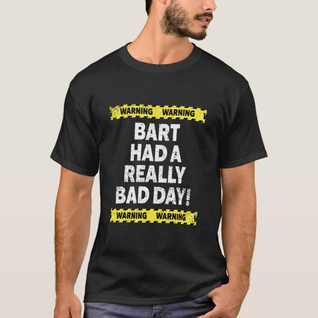 Mens Warning Bart hatte eine wirklich schlechte Ta T-Shirt (Vorderseite)