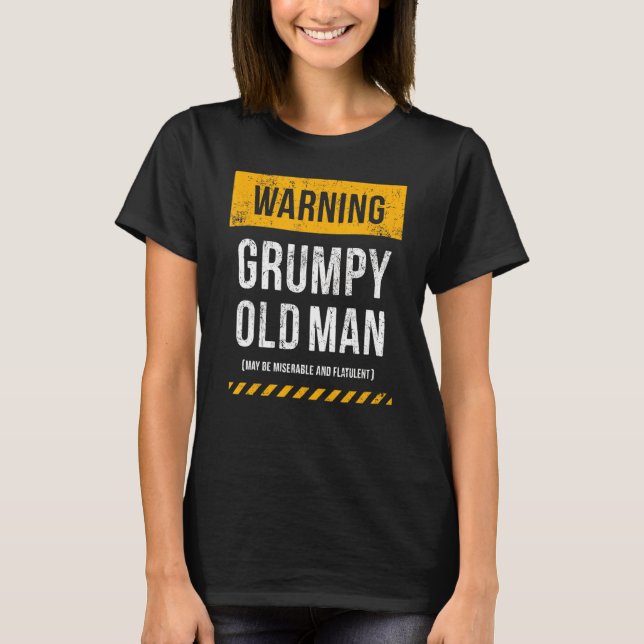 Mens 'Warnung Grumpy Old Man' T-Shirt (Vorderseite)