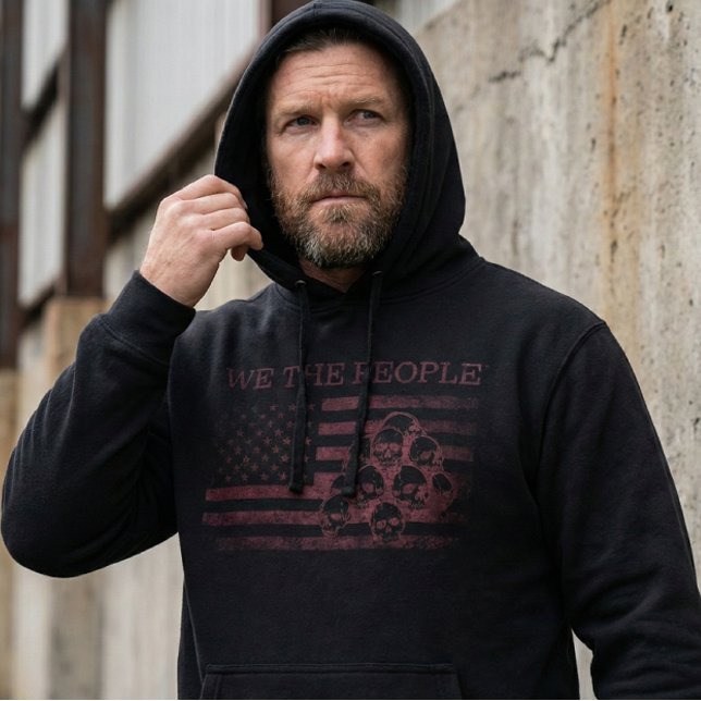 Men's We The People American Flag  Black Hoodie (Von Creator hochgeladen)