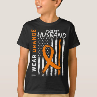 Mens wear orange for husband leukemia cancer T-Shirt