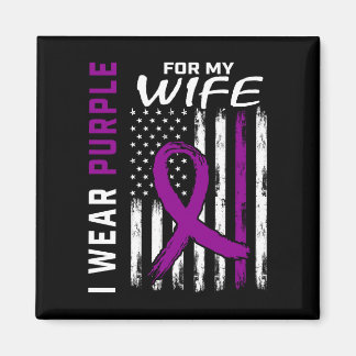 Mens wear purple for wife pancreatic cancer magnet