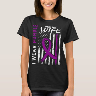 Mens wear purple for wife pancreatic cancer T-Shirt