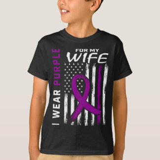 Mens wear purple for wife pancreatic cancer T-Shirt