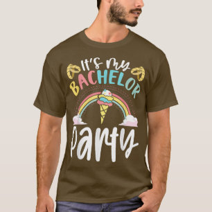 Mens Wedding Ice Cream Rainbow Groom Funny Bachelo T-Shirt