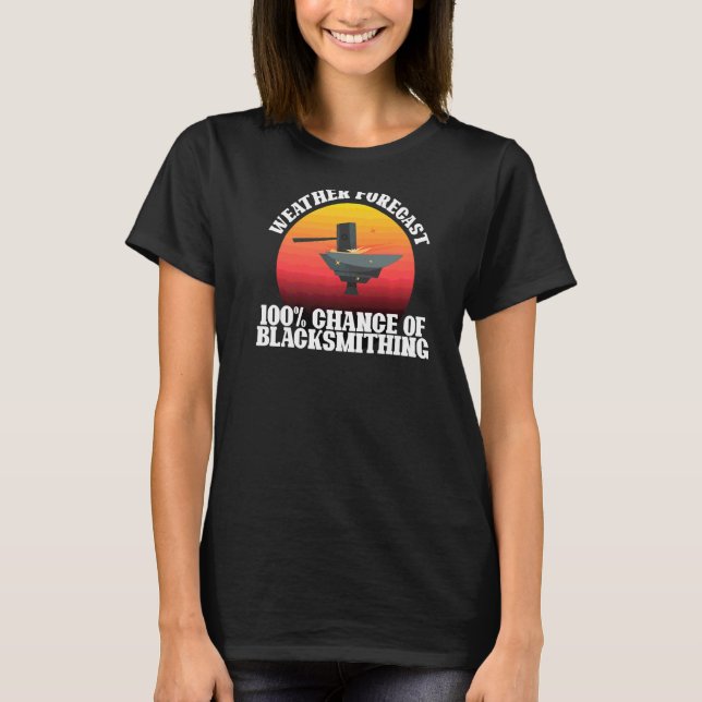 Mens Weekend Forecast Blacksmithing Forph Graph T-Shirt (Vorderseite)