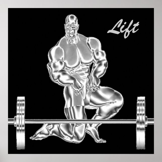 Mens Weightlift-Poster Poster (Vorne)