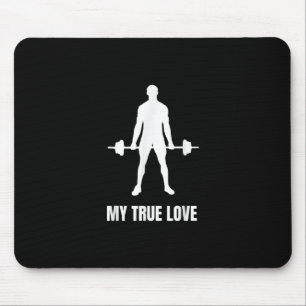 Mens Weightlifter Barbell Training Outfit Mousepad
