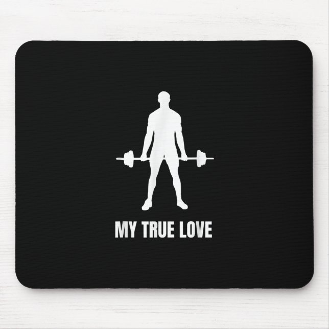 Mens Weightlifter Barbell Training Outfit Mousepad (Vorne)