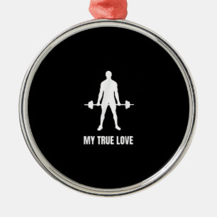 Mens Weightlifter Barbell Training Outfit Ornament Aus Metall