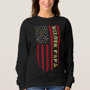 Mens Welder Papa Us Flag Vintag , Welder Vater, We Sweatshirt