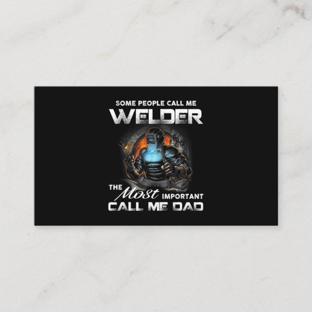Mens Welder Vater der wichtigste nennt mich Vater  Visitenkarte (Vorderseite)