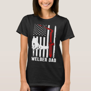 Mens Welder Vater Welding Torch Patriotic American T-Shirt