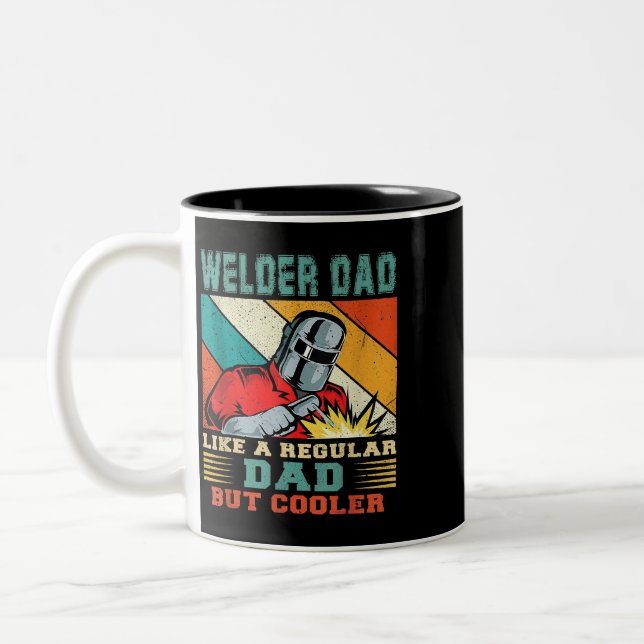 Mens Welder Vater wie ein regelmäßiger Vater, aber Zweifarbige Tasse (Links)