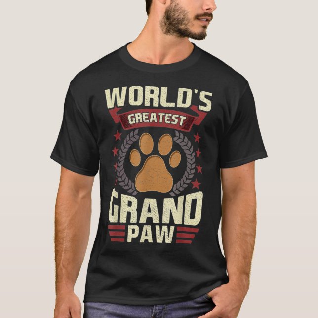 Mens Weltbest Opa Shirt Grand Paw Dog L (Vorderseite)