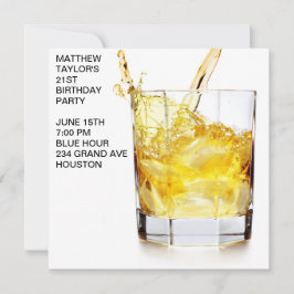 Mens Whiskey Cocktail Glass Geburtstagsparty Einladung