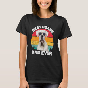 Mens White Boxer Dog Vater Vintag Boxer Vater Dog  T-Shirt