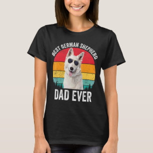Mens White German Shepherd Vater Vintag Dog Owner T-Shirt