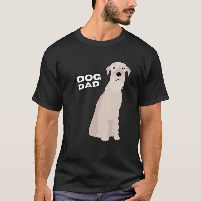 Mens White Schnauzer Dog Vater Man T-Shirt (Vorderseite)