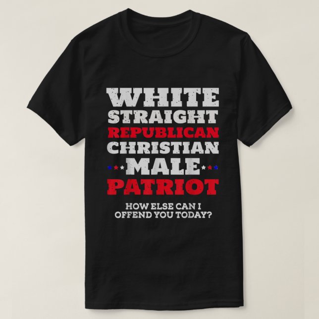 Mens White Straight Republikanischer Christlicher  T-Shirt (Design vorne)