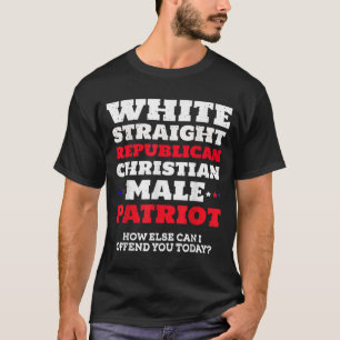 Mens White Straight Republikanischer Christlicher  T-Shirt