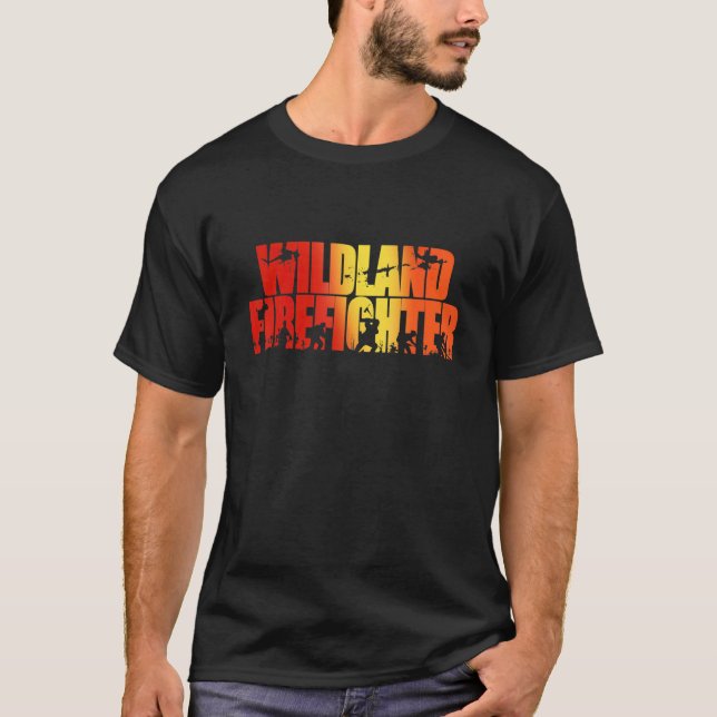 Mens Wildland Feuer Feuerwehrwald Wildfire T-Shirt (Vorderseite)