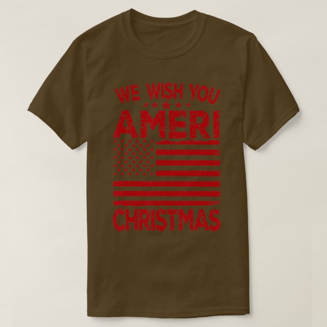 Mens Wish You Ameri Christmas Funny USA Patriotic T-Shirt (Design vorne)