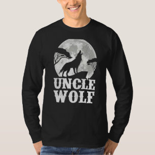 Mens Wölfe heulen am MondOnkel Wolf Vater T-Shirt