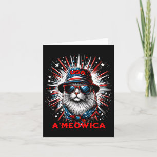 Mens Women Ameowica Funny Patriotic Katze Meowica Karte