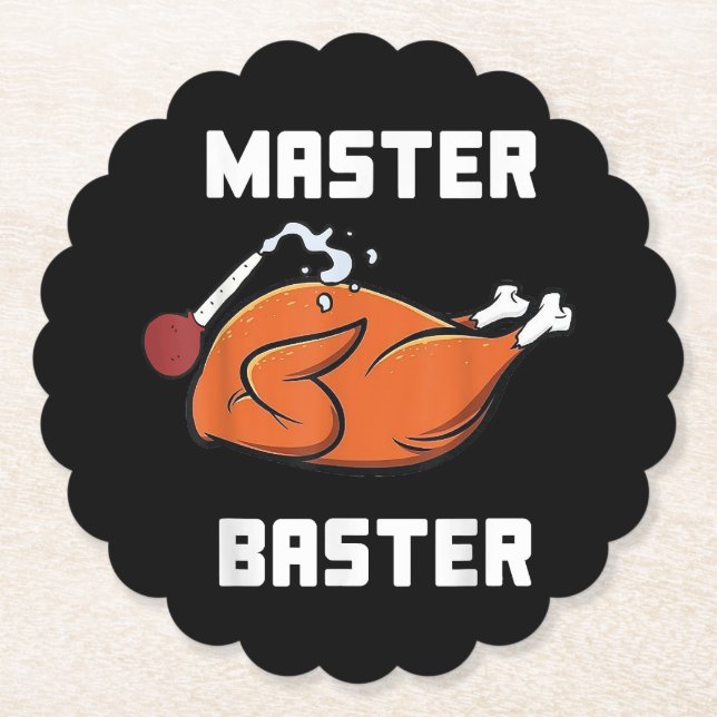 Mens Women Master Baster Funny Turkey Baster Danke Untersetzer (Vorderseite)