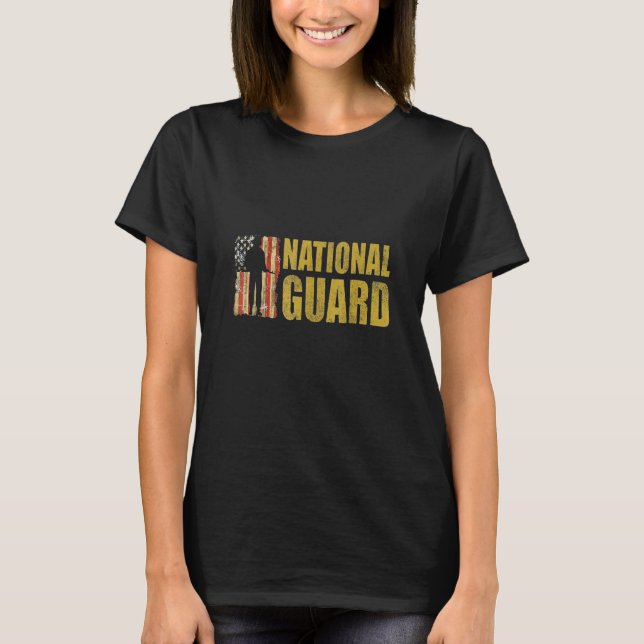 Mens Women National Guard American Flag Proud Patr T-Shirt (Vorderseite)