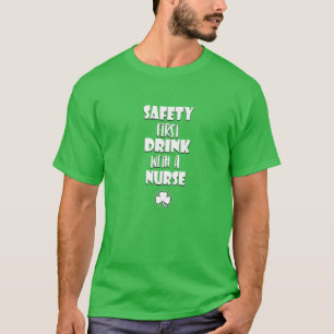 Mens Women St Patricks Day Green Sarcastic Nurse T-Shirt
