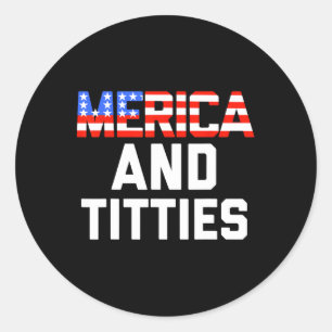 Mens Womens 4. Juli Geschenk - Funny Merica Runder Aufkleber