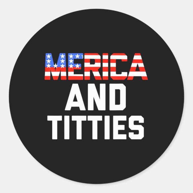 Mens Womens 4. Juli Geschenk - Funny Merica Runder Aufkleber (Vorderseite)