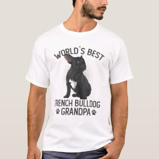 Mens World´S Best French Bulldog Grandpa Funny Fre T-Shirt