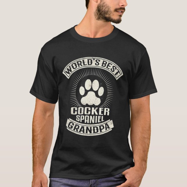 Mens Worlds Best Cocker Spaniel Opa T-Shirt (Vorderseite)