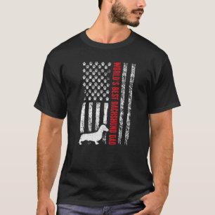 Mens World's Best Dackel Vater Vintag American U T-Shirt