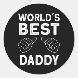 Mens Worlds Best Daddy New Dad bald Vater werden Runder Aufkleber