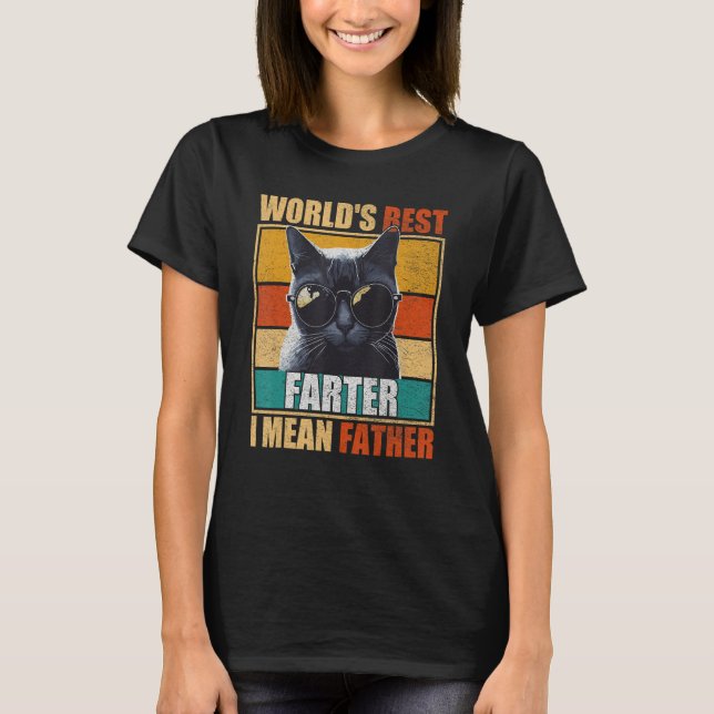 Mens Worlds Best Farter I Mean Father Best Cat Dad T-Shirt (Vorderseite)