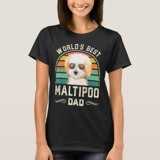 Mens Worlds Best Maltipoo Vater Vintager Hund Vate T-Shirt