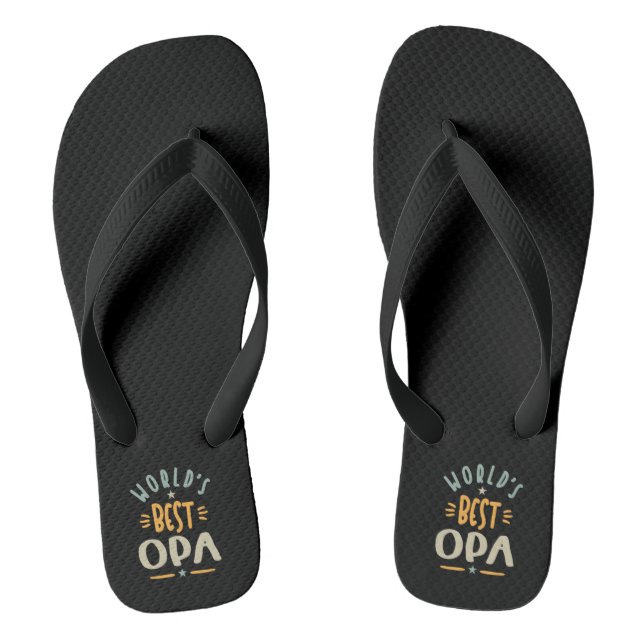Mens World's Best Opa - Father Grandpa-Geschenk Flip Flops (Fußbett)