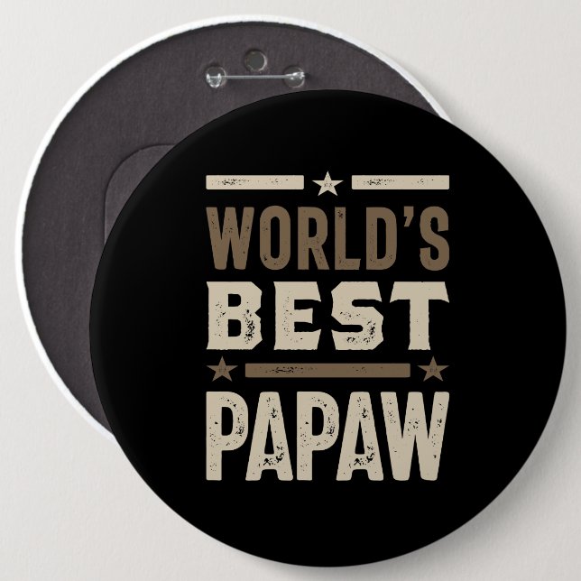 Mens World's Best Papaw Grandpa-Geschenk Button (Vorne & Hinten)