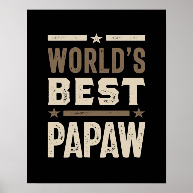 Mens World's Best Papaw Grandpa-Geschenk Poster (Vorne)