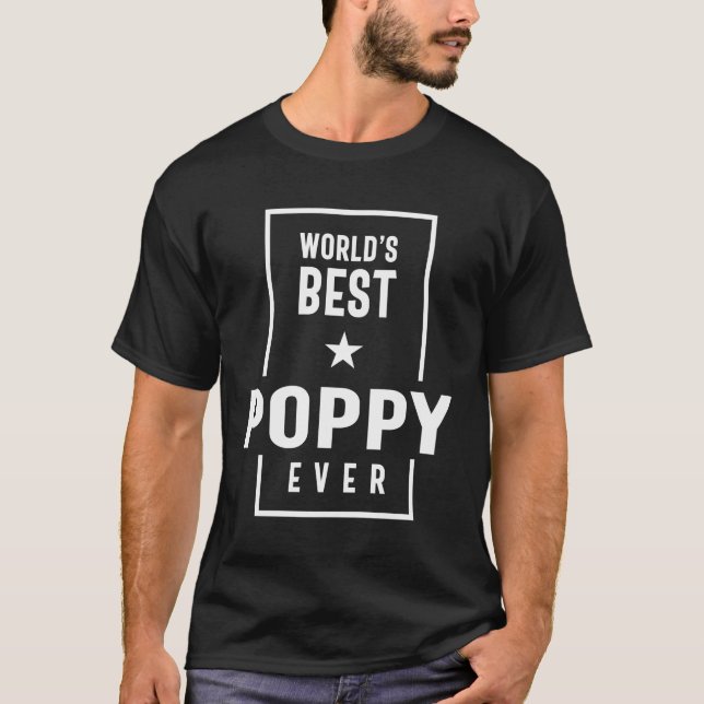 Mens World's Best Poppy jemals | Vater Grandpa-Ges T-Shirt (Vorderseite)