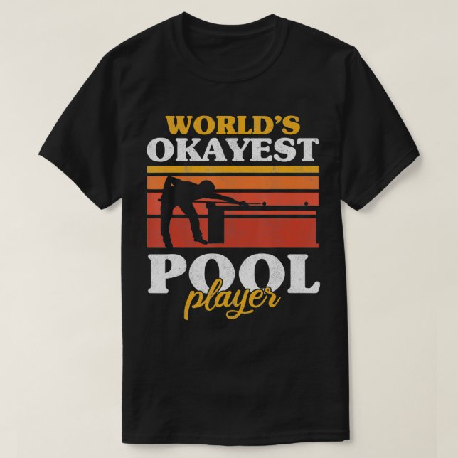 Mens World's okay Pool Player Snooker Retro Spaß T-Shirt (Design vorne)