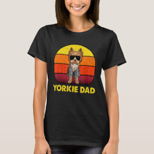 Mens Yorkie Papa Retro Vintag Yorkshire Terrier Y T-Shirt