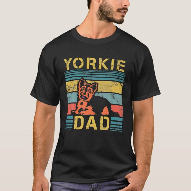 Mens Yorkie Vater Dog Lover Vathers Day Liebe Bar T-Shirt (Vorderseite)