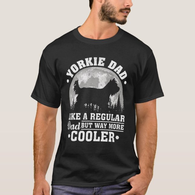 Mens Yorkie Vater wie ein regelmäßiger Vater Funny T-Shirt (Vorderseite)