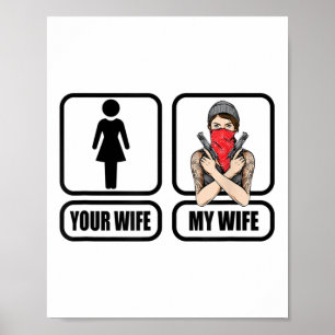 Mens your Ehefrau - Meine Ehefrau Tattoo _ Gewehre Poster