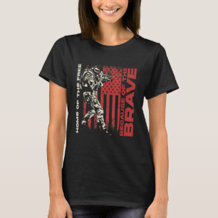 Mens Zuhause des Freie wegen der tapferen US-Fla T-Shirt